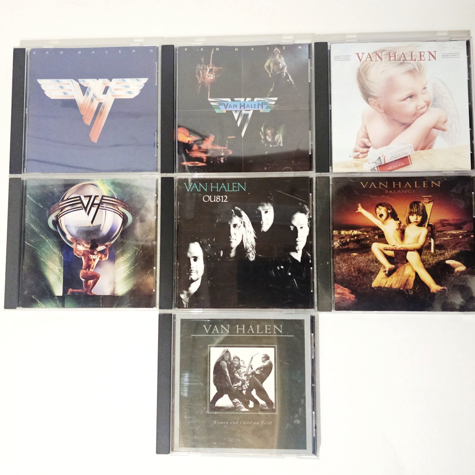 Van Halen Cd Lot Of 7 Hard Rock Metal 1984, 5150, Van Halen II, Balance, OU812
