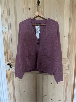  UNIQLO Gr. SMALL - 73 LILA - weiche relaxed Souffle Strickjacke kurze Strickjacke