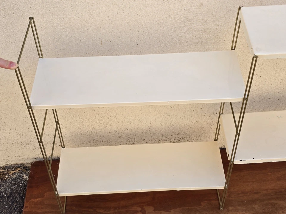 Etagère modulable vintage string tomado double ou triple étagères murales métal  - Photo 3/4