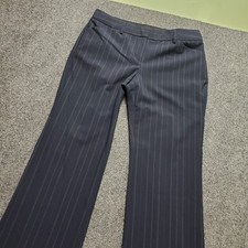 Express Design Studio Editor Dress Pants Womens 8 Navy Pinstriped Wide Leg