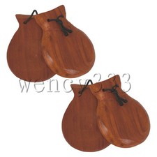 4 Pcs Professional Mahogany Castanet Clapper Percussion for Concert  Home Party