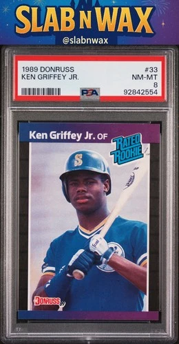 1989 Donruss Ken Griffey Jr. Rookie #33 Seattle Mariners RC PSA 8