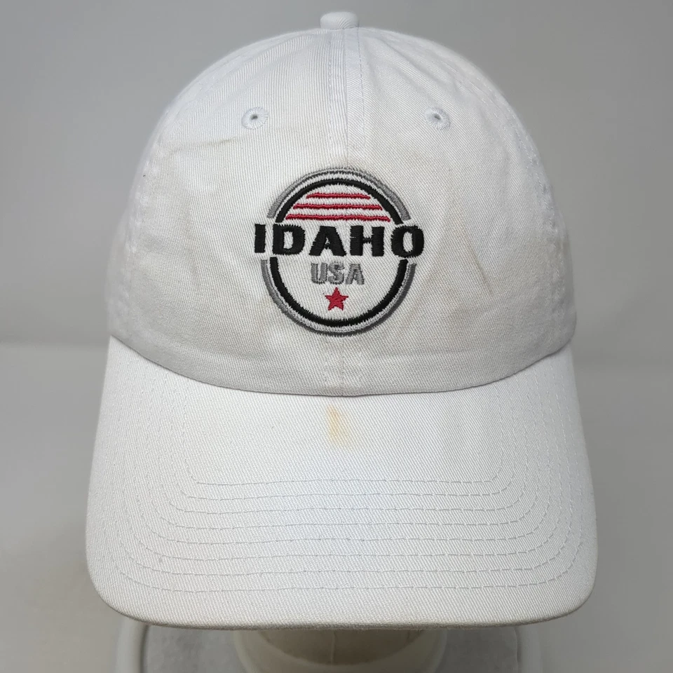 Gorra de béisbol Idaho EE. UU. Slideback blanca talla única ajustable Fahrenheit Headwear Foto 2 de 4