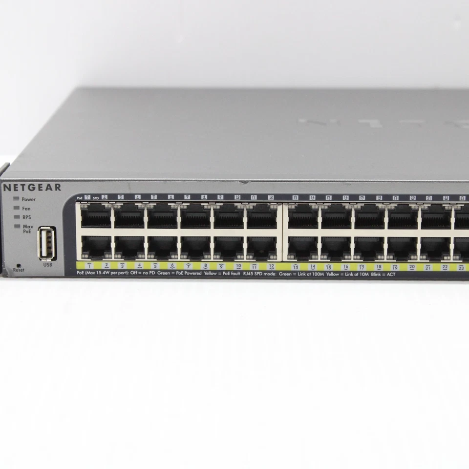NetGear ProSafe M4100 50 POE V1H1 Managed Switch Layer 2+ 1Gbps 380W FSM7250P - Image 3 of 4