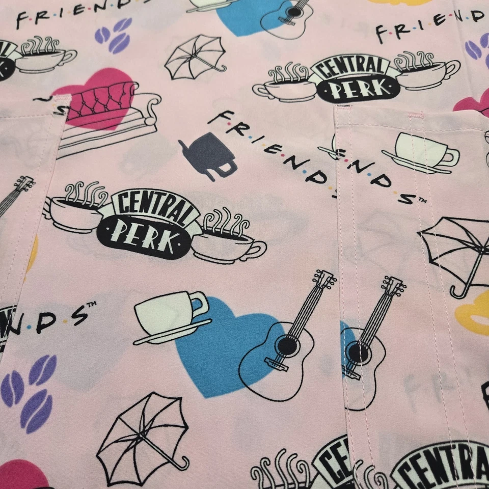 Friends Cherokee Scrubs Medium Warner Bros Tooniforms V Neck Top TF738 IECT NWT - Image 2 of 4