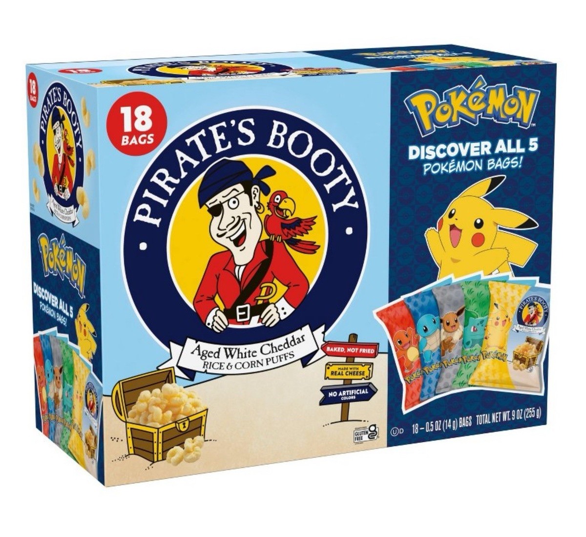 No.134★Premiumシリーズ⑥★古代魚スポテッドガー★popx★ New Pirate's Booty Aged Chips White Cheddar Multipack Pokemon