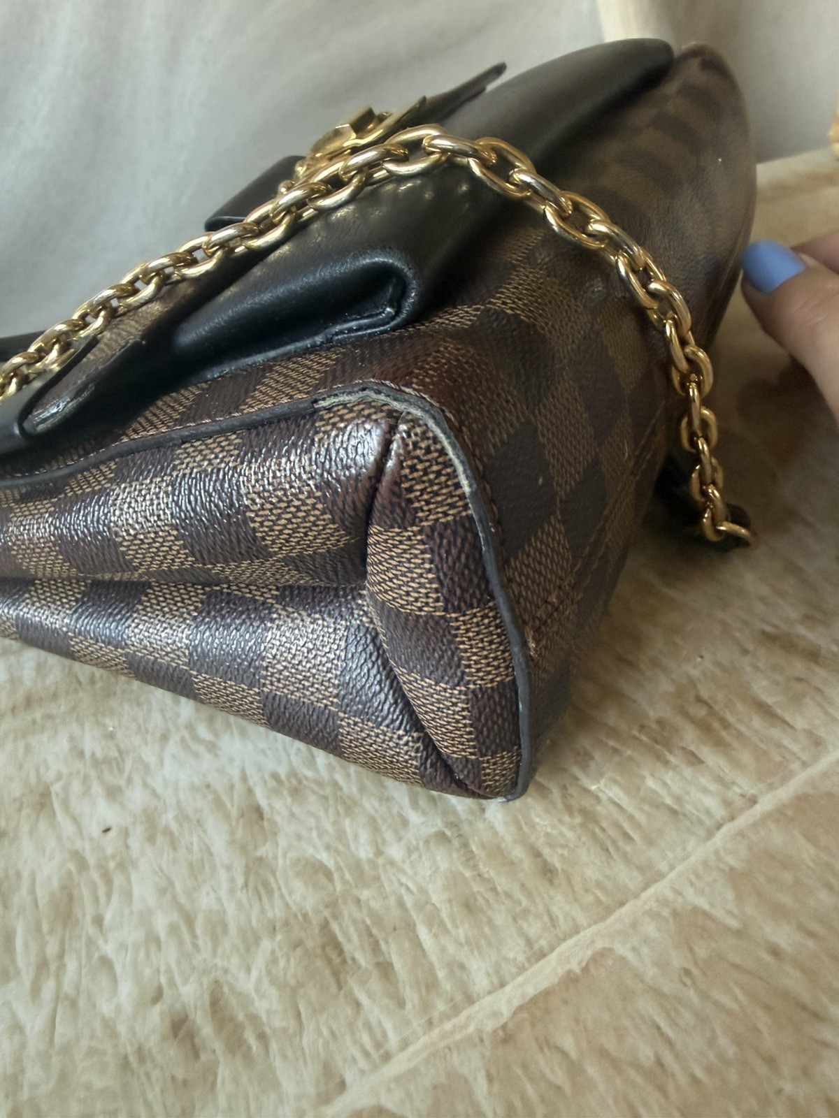 LOUIS VUITTON Vavin PM N40108 Noir Damier NZ2149 Shoulder Bag Brown Canvas image 10