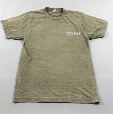 Skims Frame Good American Summer Bash T-shirt Tee Beige Crew Employee Top Sz S