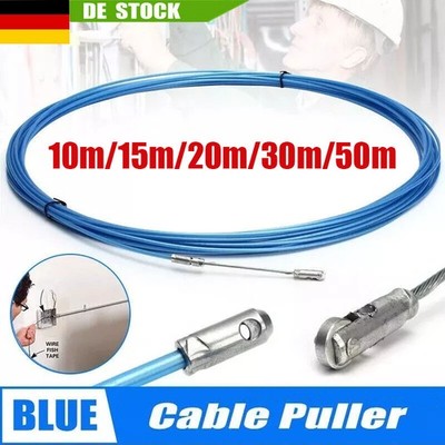 10-50m Profi Kabeleinziehhilfe Fiberglas Kabelzieher Kabel Einziehhilfe Zugdraht