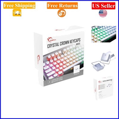 White Crystal Crown Keycap Set for Mechanical Keyboard, 104 ANSI, Transparent