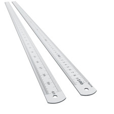 Large Stainless Steel Ruler Rule Measure Straight Edge 1 Metre Meter 40" 100Cm