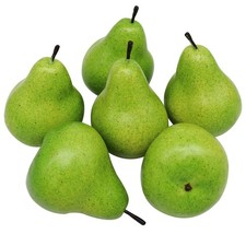 6 PCS Green Fake Pears, Artificial Fruit, Faux Pears, Kitchen Decor, Props, Shop