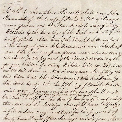 1793 Berks County PA Last Will & Testament John Haines