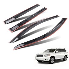 Side Window Visors Rain Guards For Toyota Highlander 2008-2013 4pcs Black