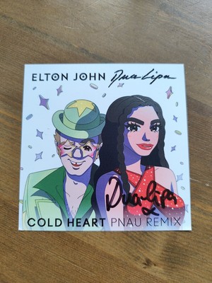 Dua Lipa signed Cold Heart Art Card Original Autogramm signiert 