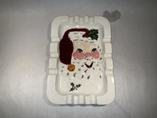 Vintage 1978 Christmas Santa Face Plate/Ash Tray Ceramic 9x6 Rare
