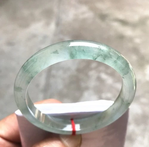 53.7MM Natural Icy Green Jadeite Jade Bracelet Burma Jadeite Jade Bangle