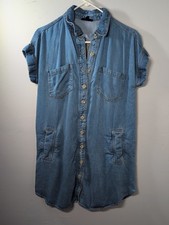 Blu Pepper Medium M Shirt Dress Blue Women EUC