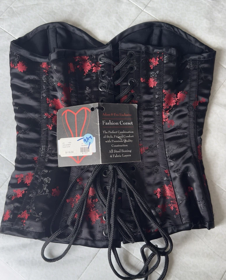 Women's Overbust Waist Trainer Double Steel Boned Twill Cotton Heavy Duty Corset - Image 2 of 4