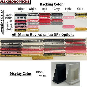Gameboy Advance SP Nintendo & 18 Game Cartridge Display ONLY (Customize Colors)