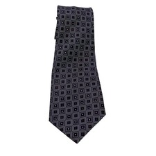 Donald J Trump Signature Collection Tie Purple Geometric Silk Hand Made (TF2)