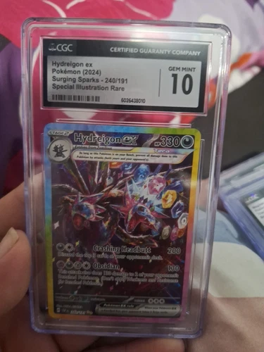 Pokemon Hydreigon EX 240/191SV08: Surging Sparks Holo Card, CGC 10 Gem Mint