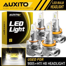 9005+H11 LED HEADLIGHT COMBO HIGH LOW BEAM BULBS KIT SUPER WHITE BRIGHT LAMPS EA