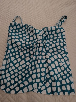 Contours by Coco Reef 2pc Tankini Set Geometric Blue/White 12/36C C Cup