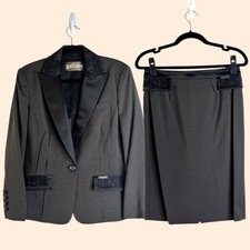 John Galliano Vintage Wool Lace Skirt Suit Set