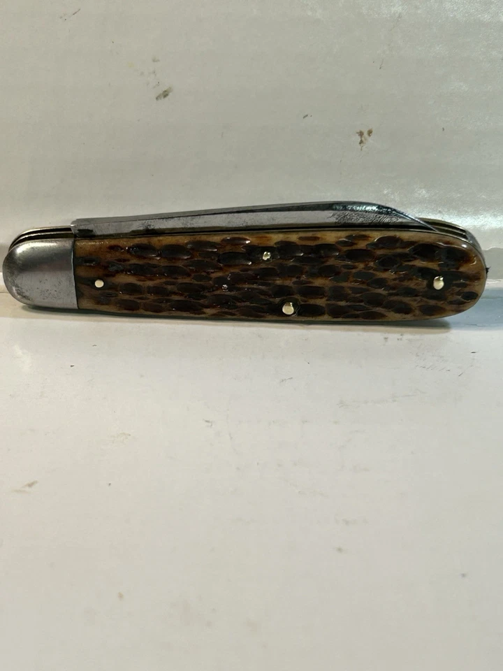 Cuchillo Jack Cabeza Desnuda Robeson De Colección Hueso Verde MONSTRUO ENORME RARO Foto 2 de 4