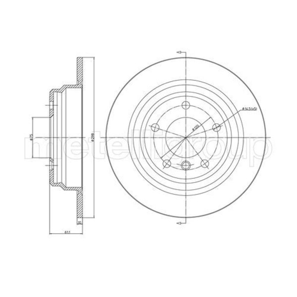 Metelli 2X Bremsscheibe Hinten Ø298 Mm Voll Lackiert FüR BMW 5Er E39 523I 520I-image