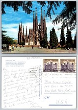 Sagrada Familia Barcelona Spain Vintage Postcard Zerkowitz 1960s Posted