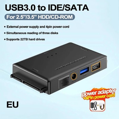 USB 3.0 SATA IDE Festplattenadapter Konverter Kabel für 2,5 3,5 Zoll Laufwerke