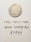 1861 Civil War Seated Liberty Quarter