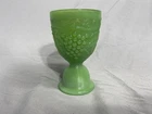 Green Jadeite Egg Cup Milk Glass Embossed Grapes L.E Smith 1990’s Vintage