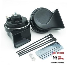 12V Loud Car Horn, Waterproof Dual-Tone Kit Black