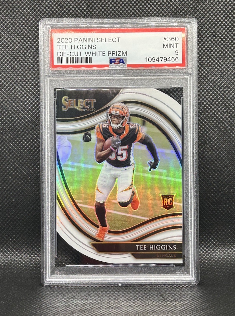 2020 Select Tee Higgins Die-Cut White Prizm Field Level Rookie #360 PSA 9 MINT