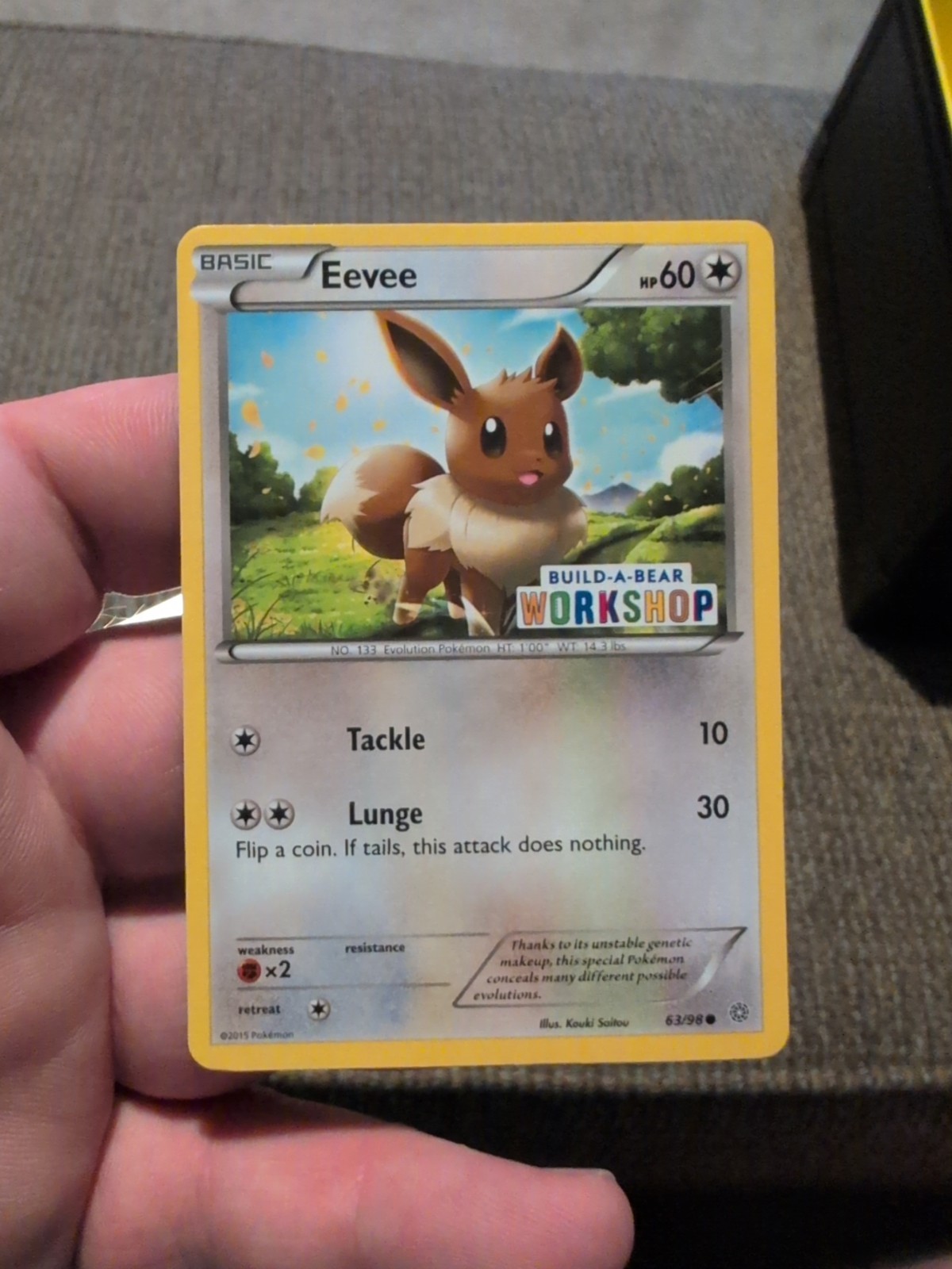 Pokemon Eevee Build a Bear Workshop Promo Card 63/98 Nm