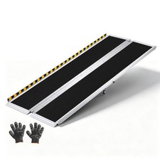 Uimoso Portable 6FT Aluminum Folding Ramp w/Non-Slip Surface for Accessibility