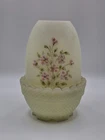 Fenton Art Glass Pink Blossom Fairy Lamp Custard Uranium Glass