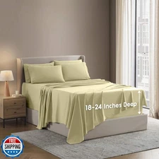 Nestl Extra Deep Full Sheet Set - 6 Piece Breathable and Cooling Sheets - Hot