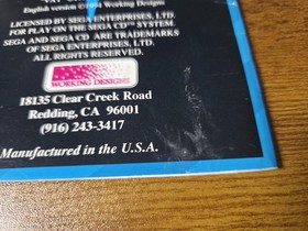 READ* (DEEP SCRATCHES) Vay with Map, Manual & Registration Card (Sega CD, 1994) 