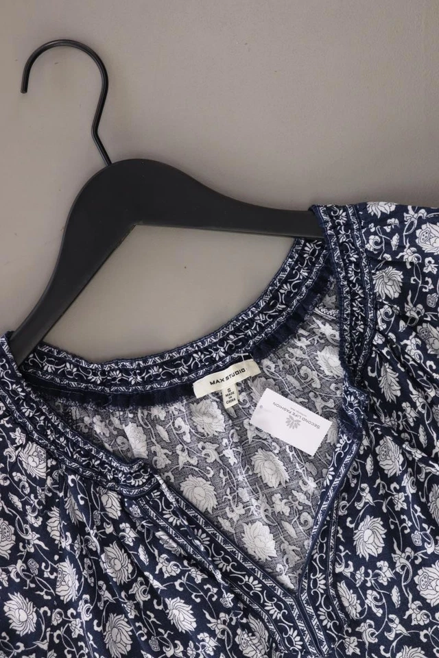 MAX STUDIO Kurzarmbluse Regular Bluse für Damen Gr. 36, S mit Blumenmuster blau - Bild 3 von 4