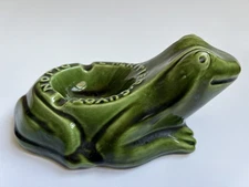 L’Heritier Guyot Dijon Vintage Ceramic Green Frog Ashtray 