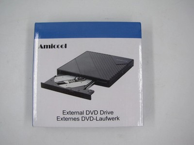 Amicool External DVD Drive USB 3.0 A11-SU3 USB-A USB-C Laptop Mac PC Black New