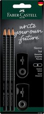 Faber-Castell 217086 - Bleistifte Set Sleeve, mit Spitzer, Radiergummi und 3