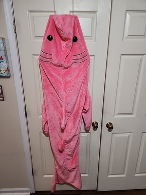 Wearable Soft Plushy Pink Shark Blanket