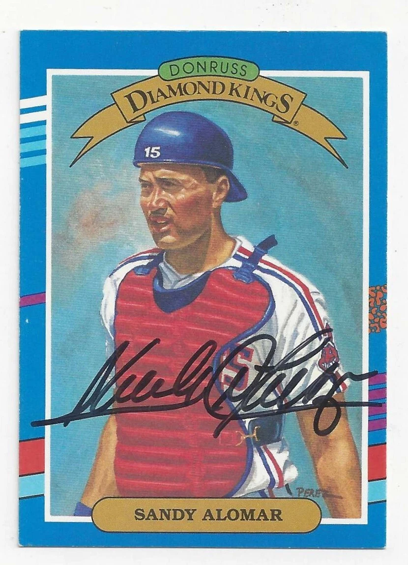 Sandy Alomar Jr Cleveland Indians 1990 Donruss DiamondKings #13 Signed Card