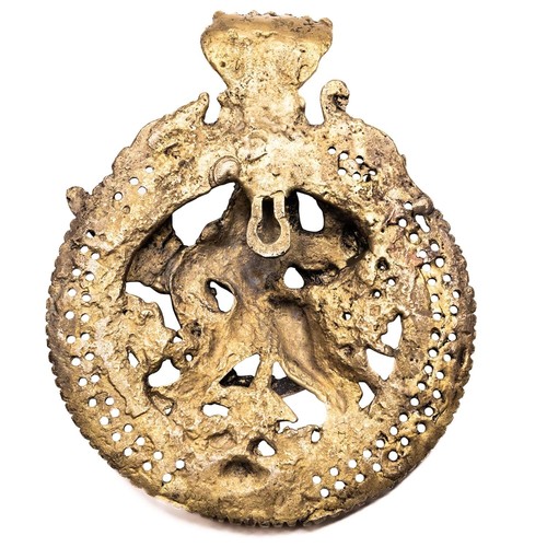 Sankat Mochan Bahubali Hanuman Yantra Brass Idol Vastu Remedies SW Facing 8"x7" - Picture 2 of 5