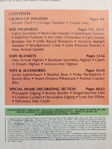 Crochet Fantasy Vintage Magazin März 1987 Nummer 34 Baby Plüsch Kleidung Kobold - Bild 5 von 12